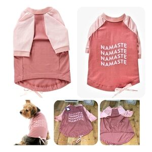 Top-Paw Pink Pet Tee with NAMASTE Print- XL